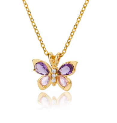 Amethyst Flutter Butterfly Necklace