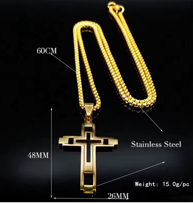 Antonio Cross Chain Stainless Steel Non Tarnish