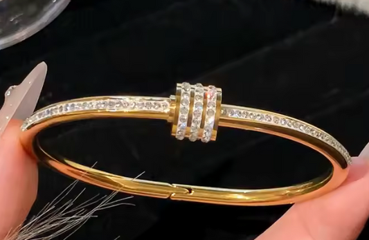 Anna Zircon Bangle Bracelet  Non Tarnish